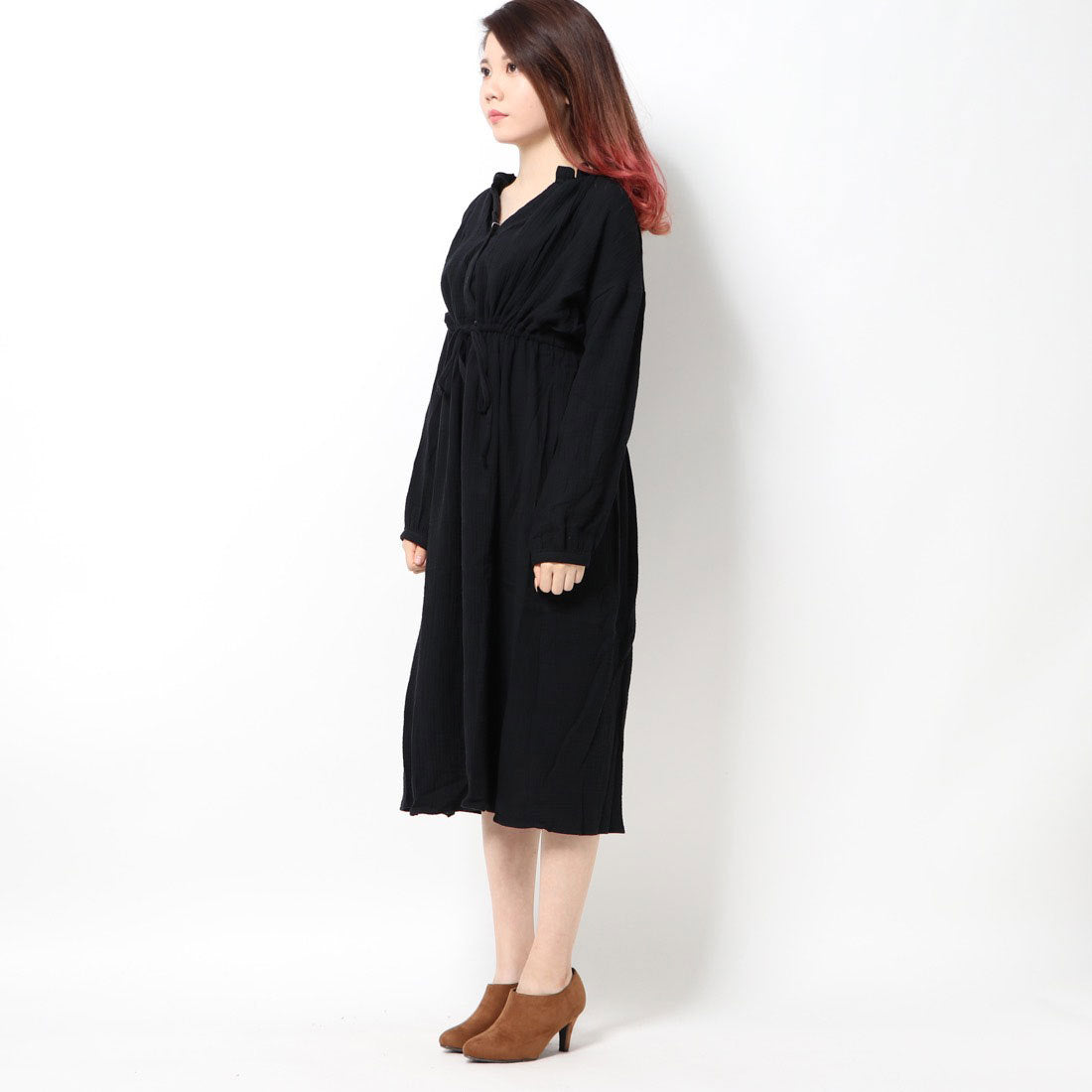 スタイルブロック STYLEBLOCK ダブルガーゼギャザーウエストマークガウンコート