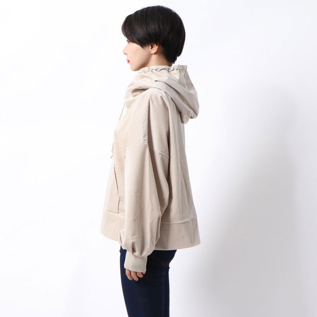 スタイルブロック STYLEBLOCK カットコーデュロイフーディープルオーバー