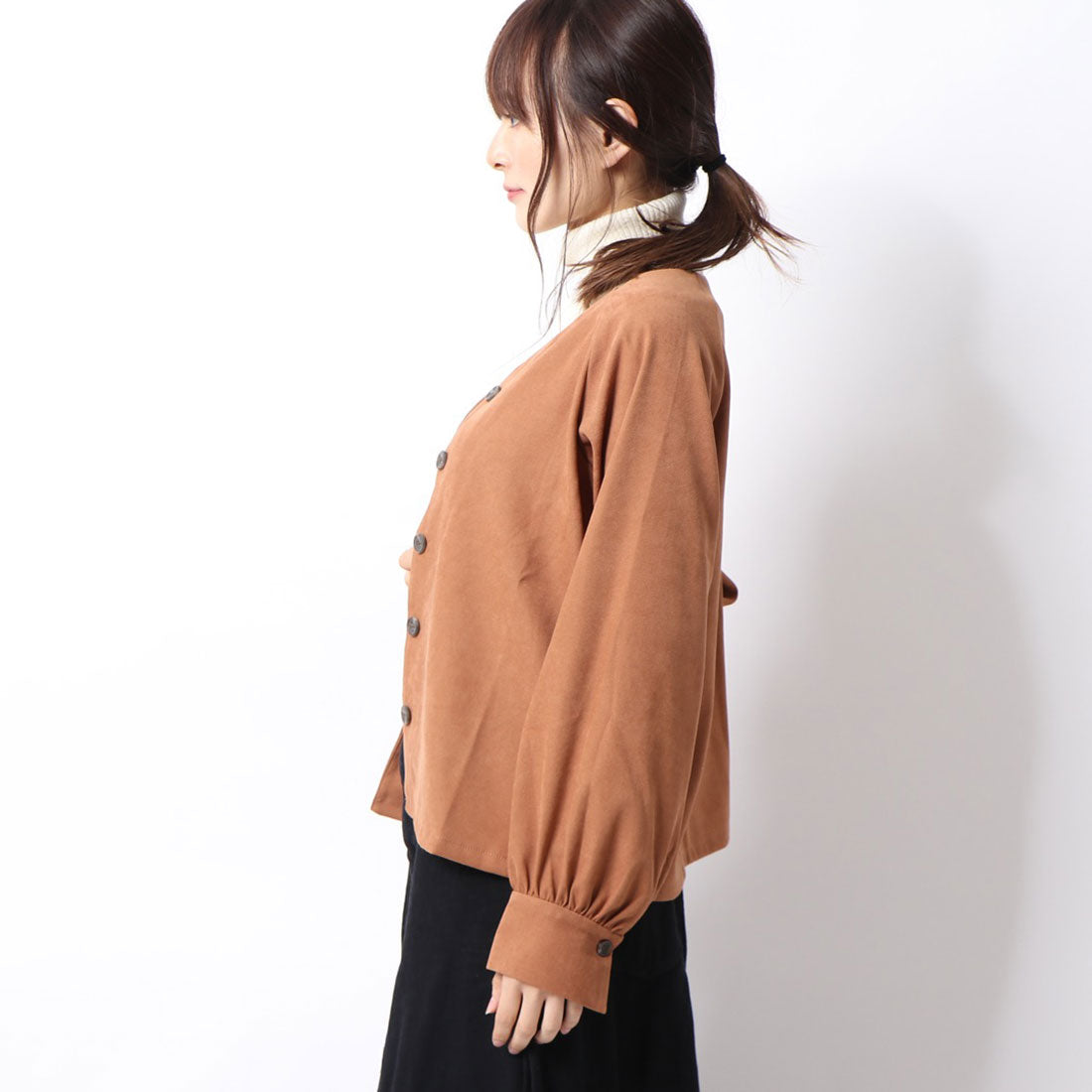 スタイルブロック STYLEBLOCK ジャガードコーデュロイフロント釦ブラウス