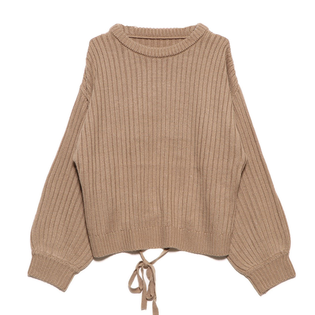 スタイルブロック STYLEBLOCK アクリルカシミヤタッチバックオープンリブプルオーバー （ベージュ） ベージュ