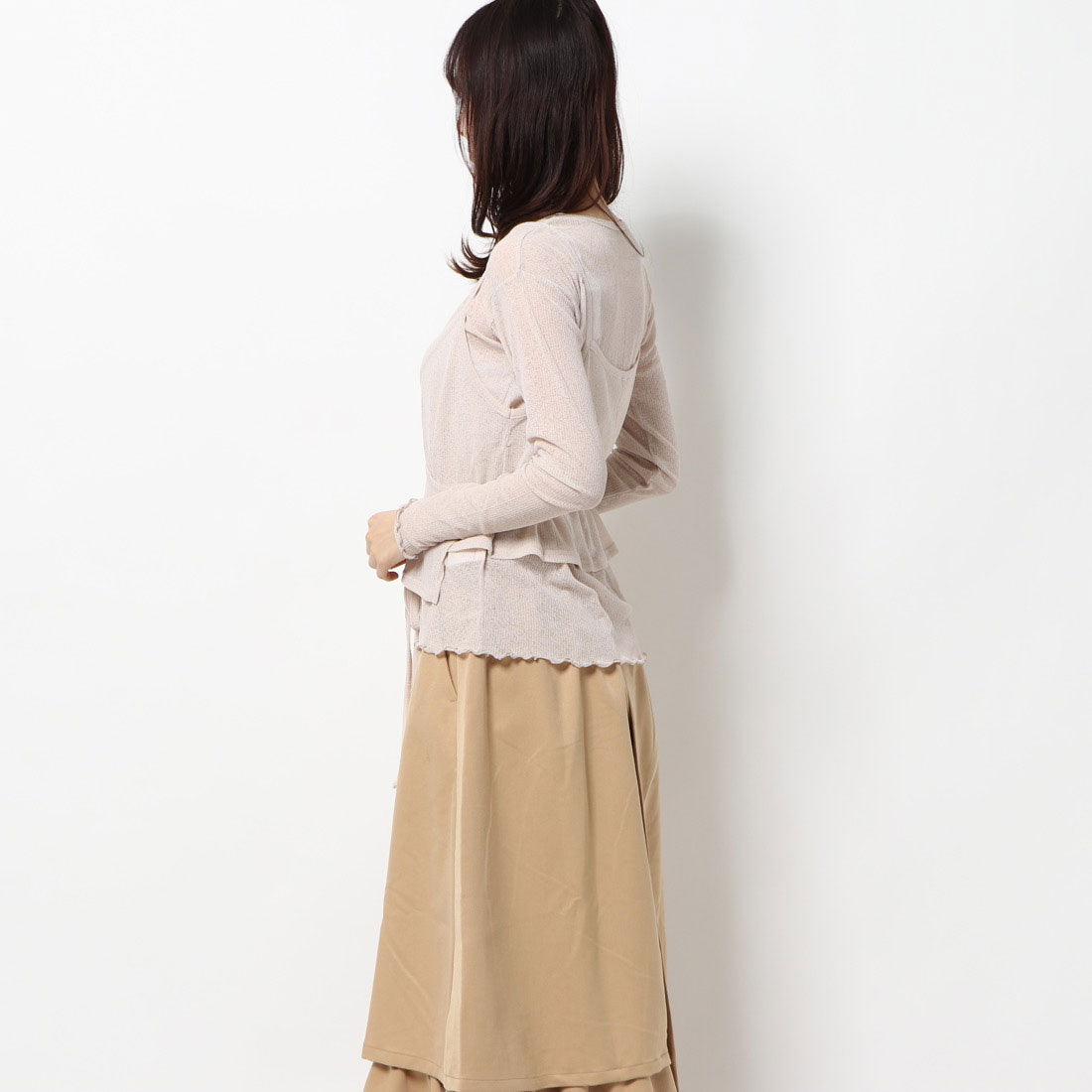 スタイルブロック STYLEBLOCK シアーリブレイヤードトップス