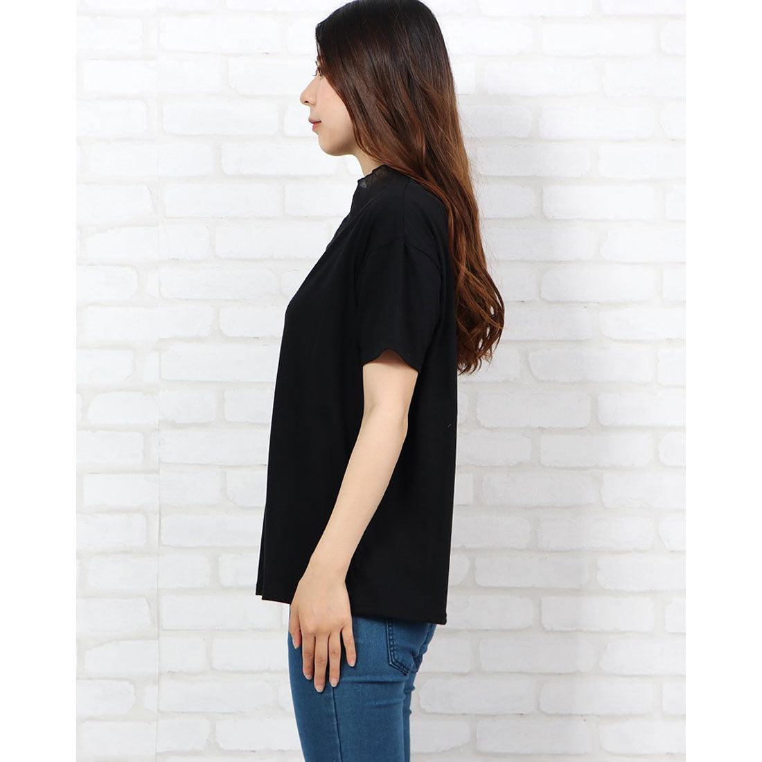 スタイルブロック STYLEBLOCK 天竺×シアーポプリン切替Tシャツ