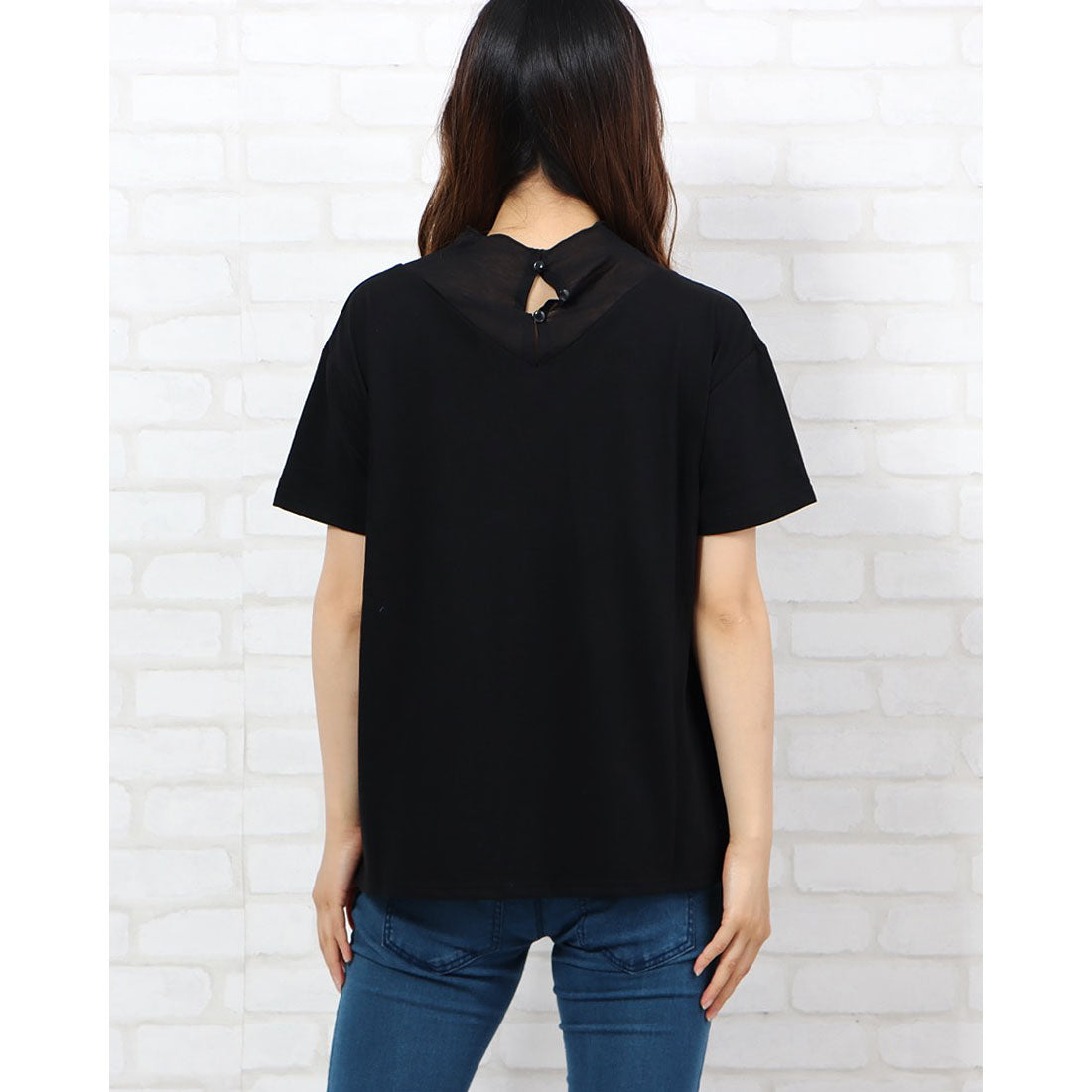 スタイルブロック STYLEBLOCK 天竺×シアーポプリン切替Tシャツ