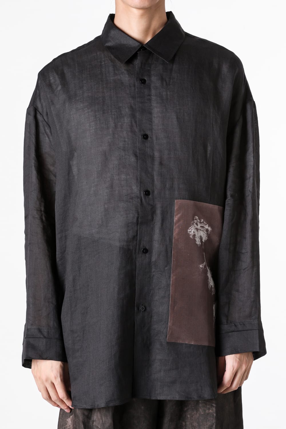 ストヴァーグ STOVAIGH Salted Silk Print Shirt （black） black