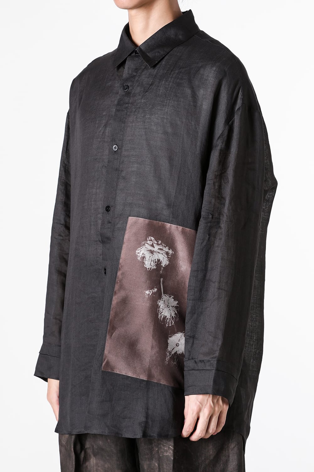 ストヴァーグ STOVAIGH Salted Silk Print Shirt （black） black