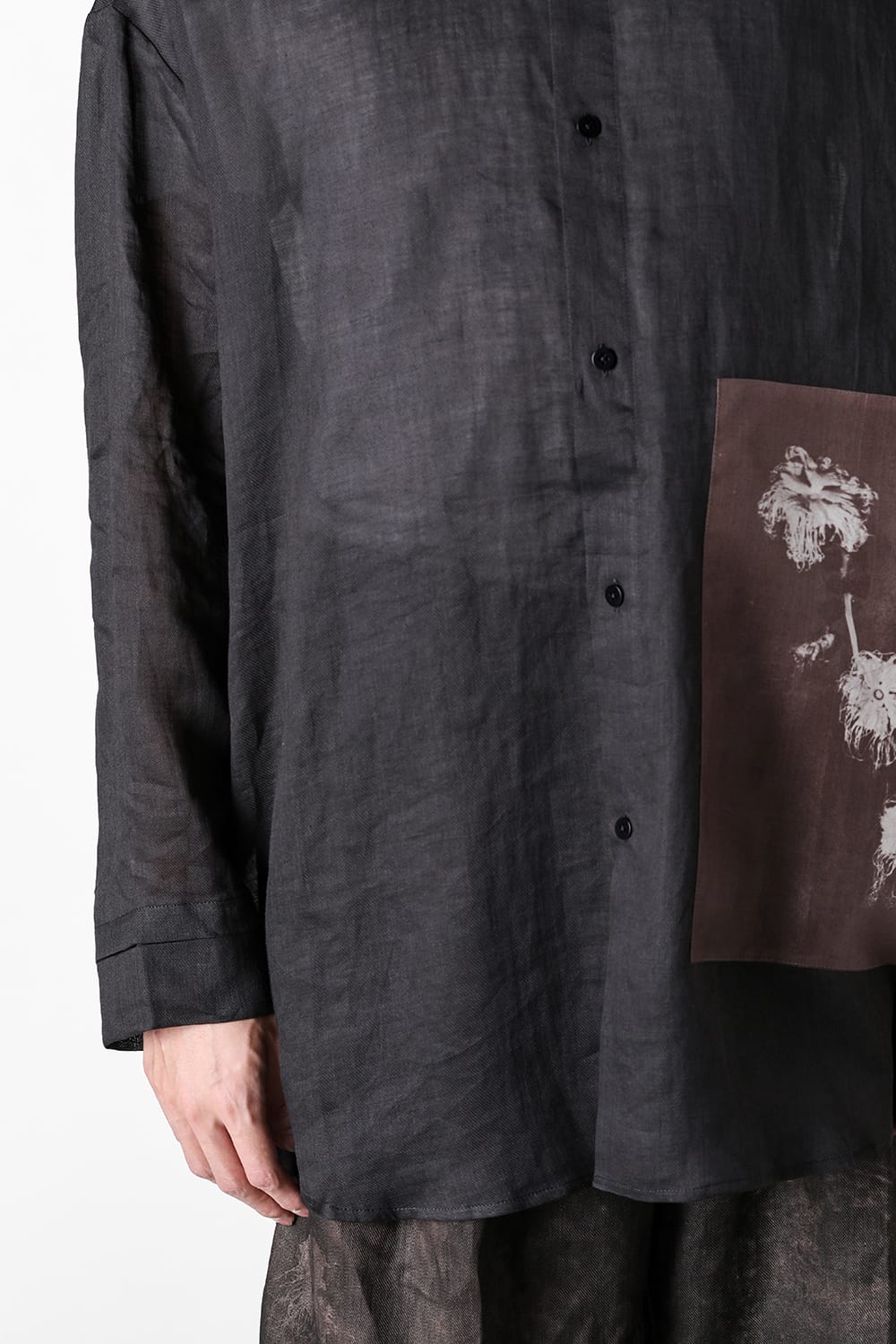 ストヴァーグ STOVAIGH Salted Silk Print Shirt （black） black
