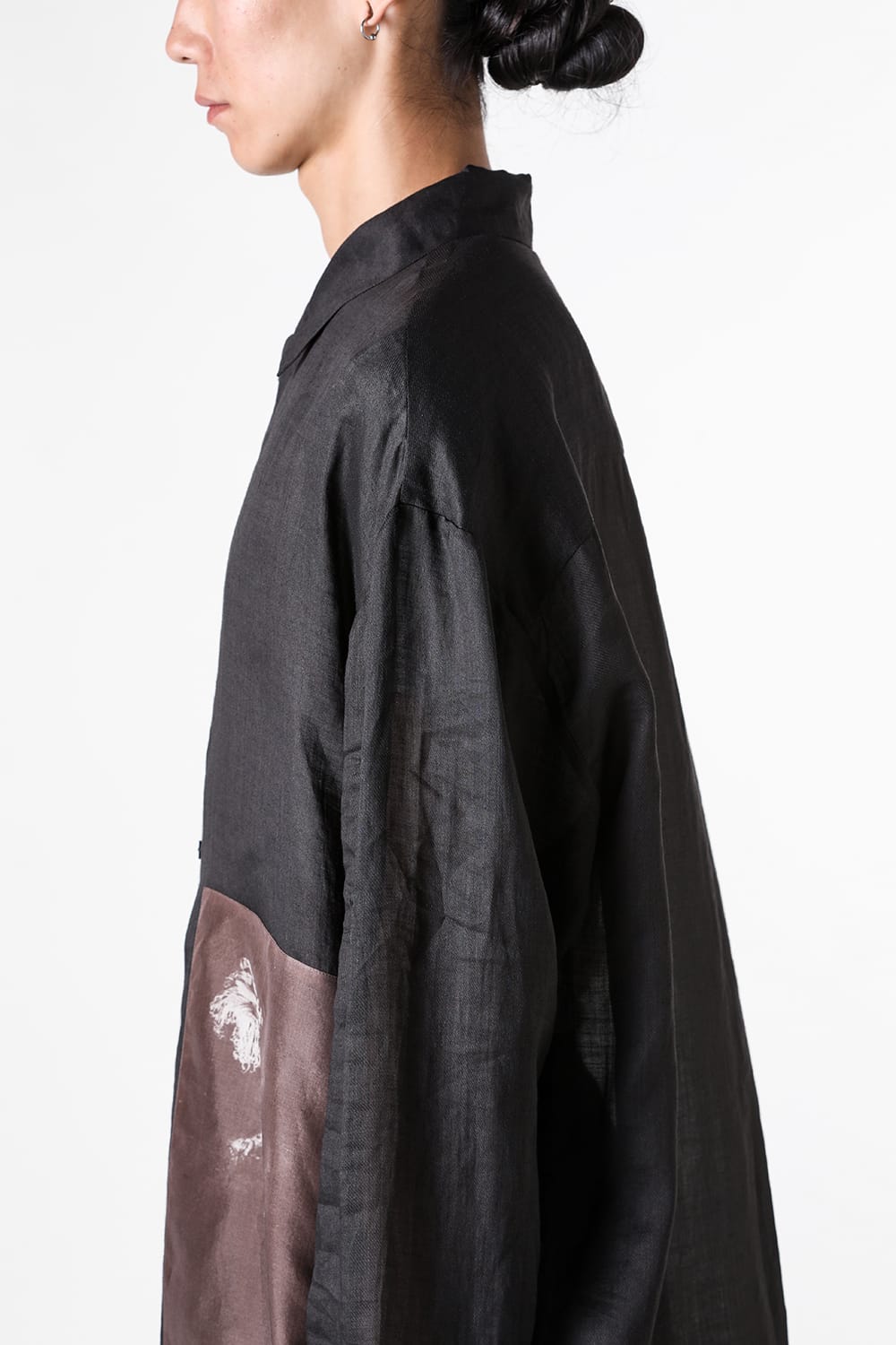 ストヴァーグ STOVAIGH Salted Silk Print Shirt （black） black