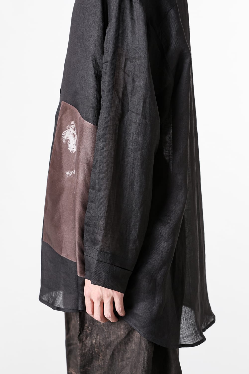 ストヴァーグ STOVAIGH Salted Silk Print Shirt （black） black