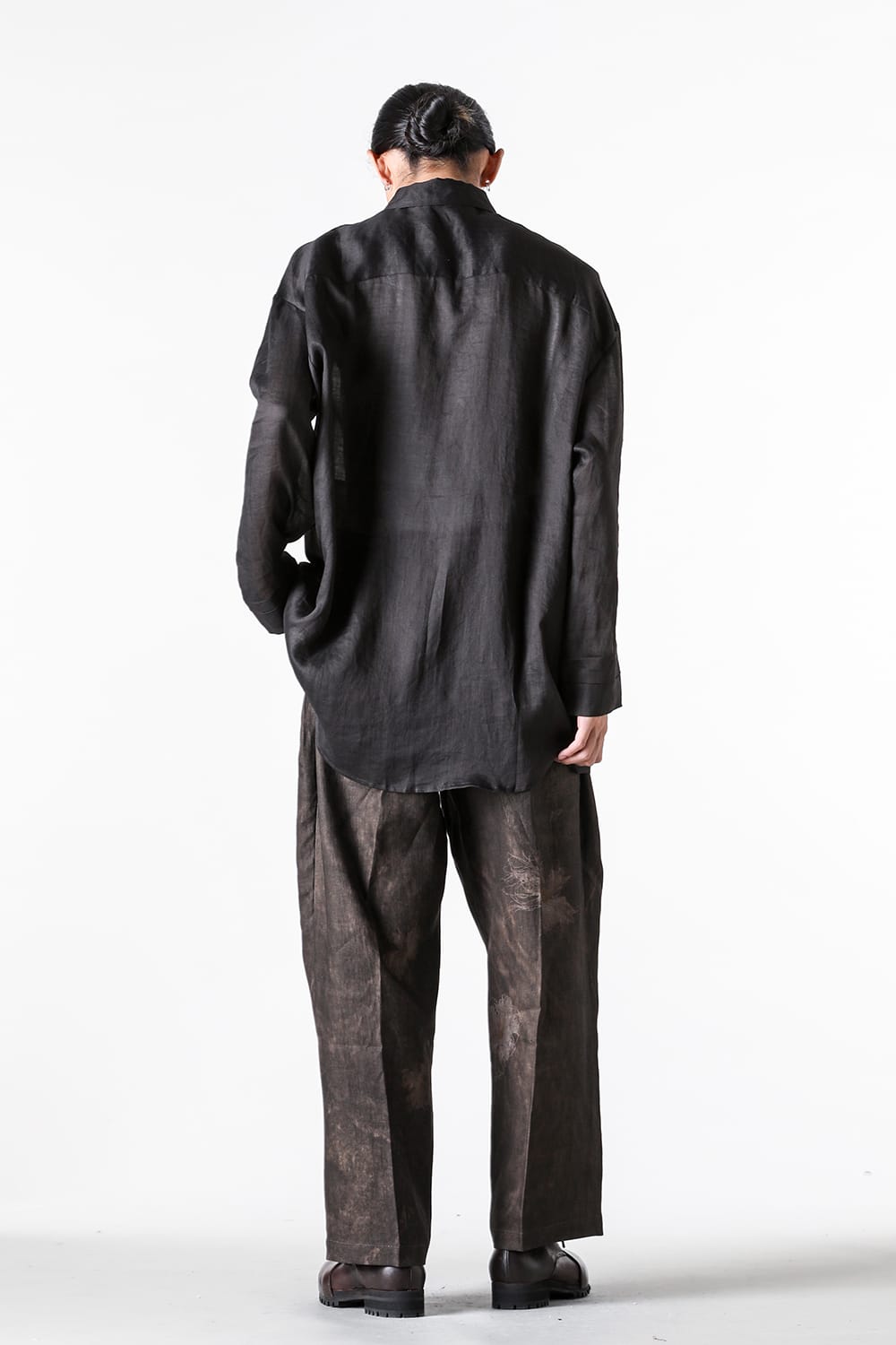 ストヴァーグ STOVAIGH Salted Silk Print Shirt （black） black