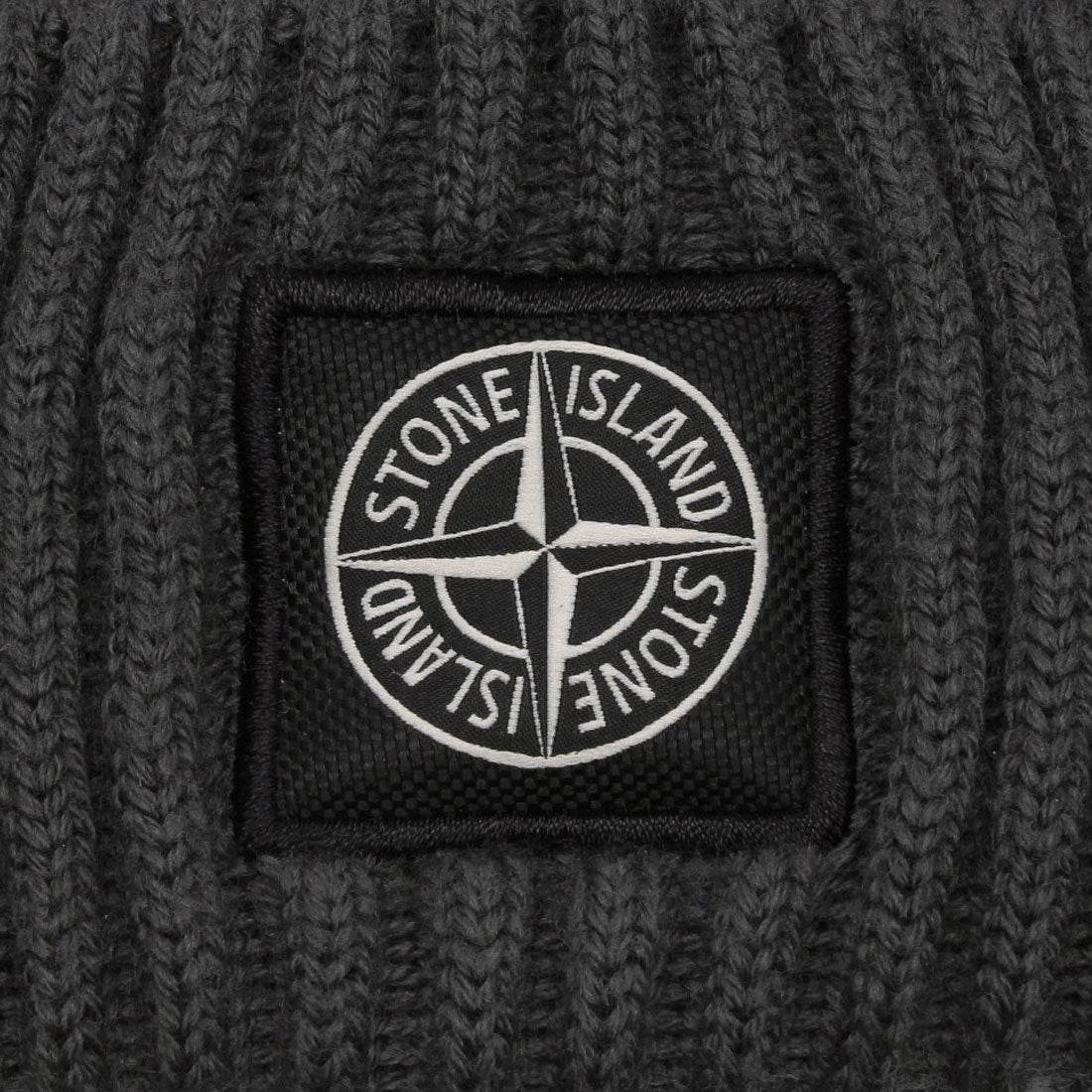 ストーンアイランド STONE ISLAND ニット帽 ビーニー リブ編み ロゴパッチ グレー メンズ レディース STONE ISLAND K2S15 N100002 S00C3 V0062 （LEAD GREY） LEAD GREY