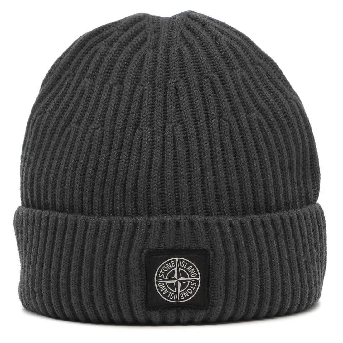ストーンアイランド STONE ISLAND ニット帽 ビーニー リブ編み ロゴパッチ グレー メンズ レディース STONE ISLAND K2S15 N100002 S00C3 V0062 （LEAD GREY） LEAD GREY