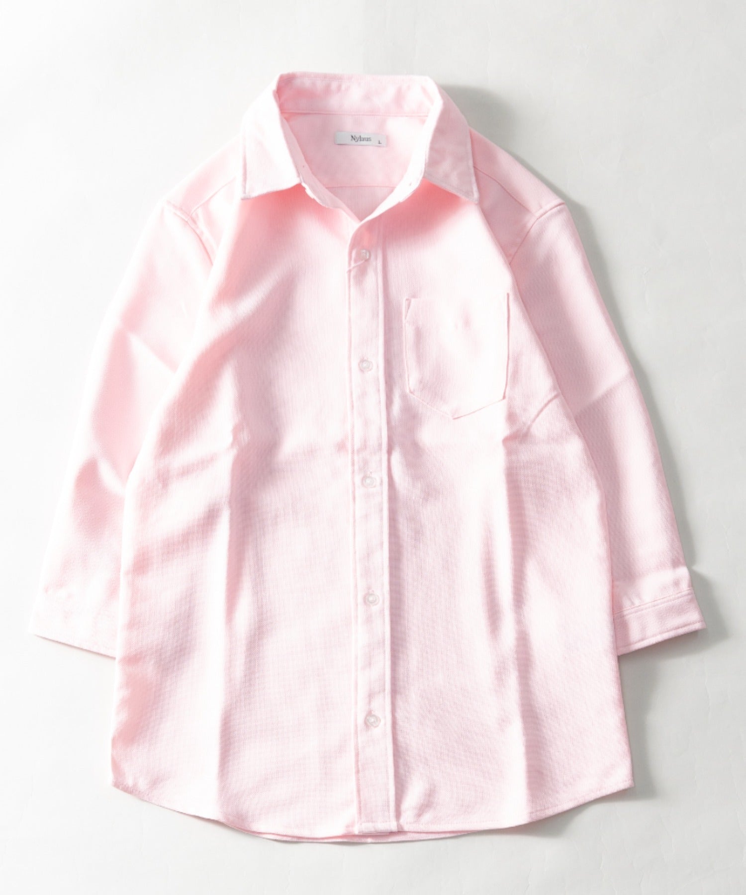 ナイラス Nylaus 接触冷感 レギュラーカラー パナマ織り 7分袖シャツ