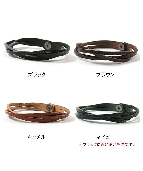 カジュアル THE CASUAL 日本製 イタリアンレザー クロス ブレスレット ハンドメイド 国産 牛革 3連ASTARISK アスタリスク （キャメル） キャメル