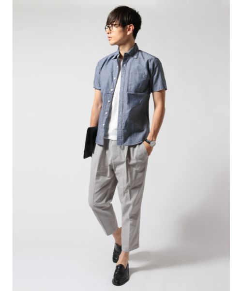 Casual THE CASUAL Upscape Audience Made in Japan Wide Spread Button-Down Short Sleeve Shirt