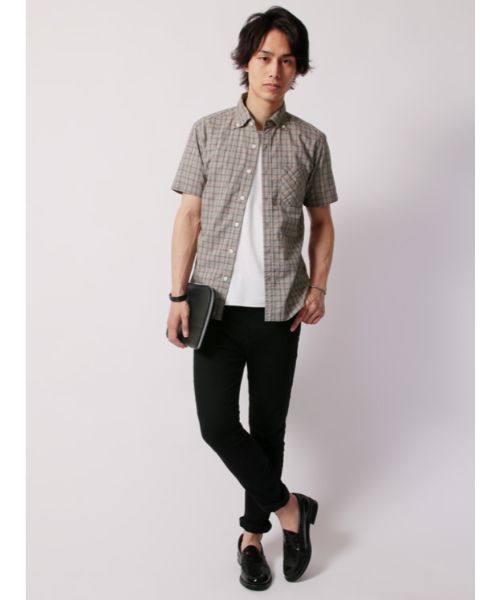 Casual THE CASUAL Upscape Audience Made in Japan Wide Spread Button-Down Short Sleeve Shirt