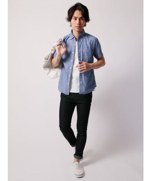 Casual THE CASUAL Upscape Audience Made in Japan Wide Spread Button-Down Short Sleeve Shirt