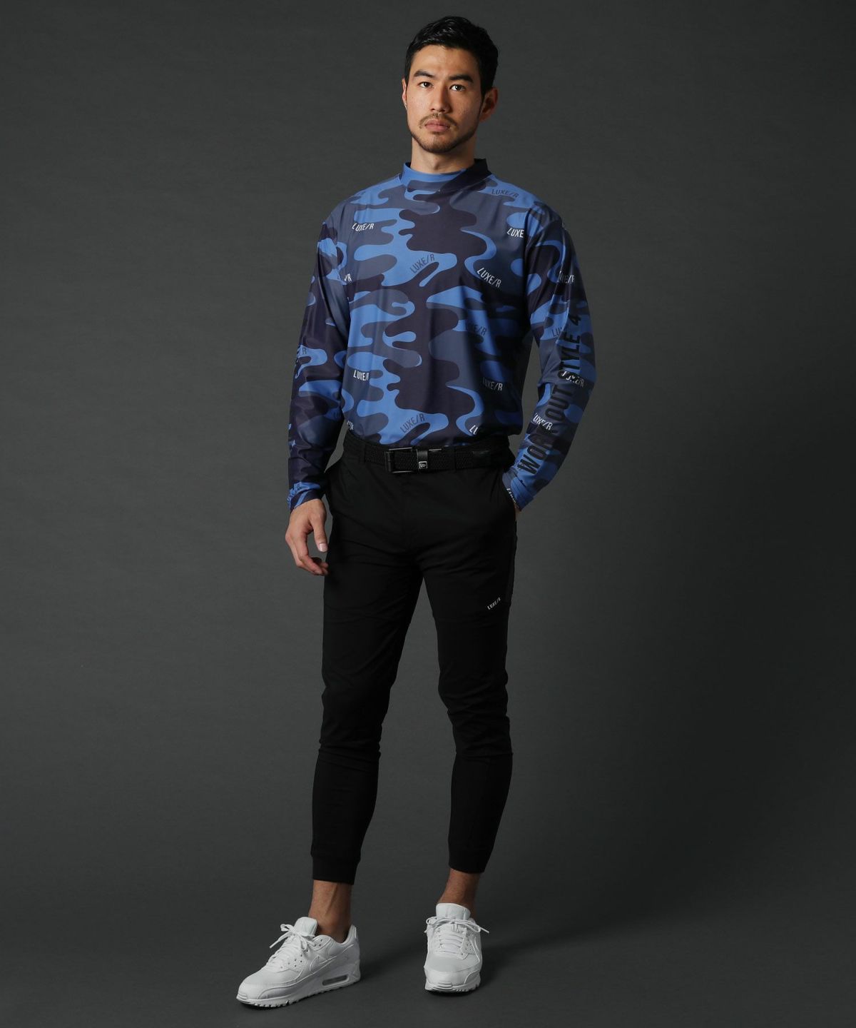 カジュアル THE CASUAL LUXE/R ベルトループ付き ストレッチ 布帛 裾 リブ ジョガーパンツ