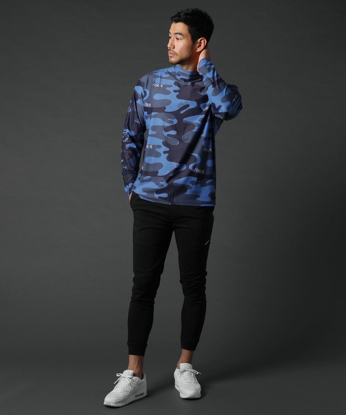 カジュアル THE CASUAL LUXE/R ベルトループ付き ストレッチ 布帛 裾 リブ ジョガーパンツ
