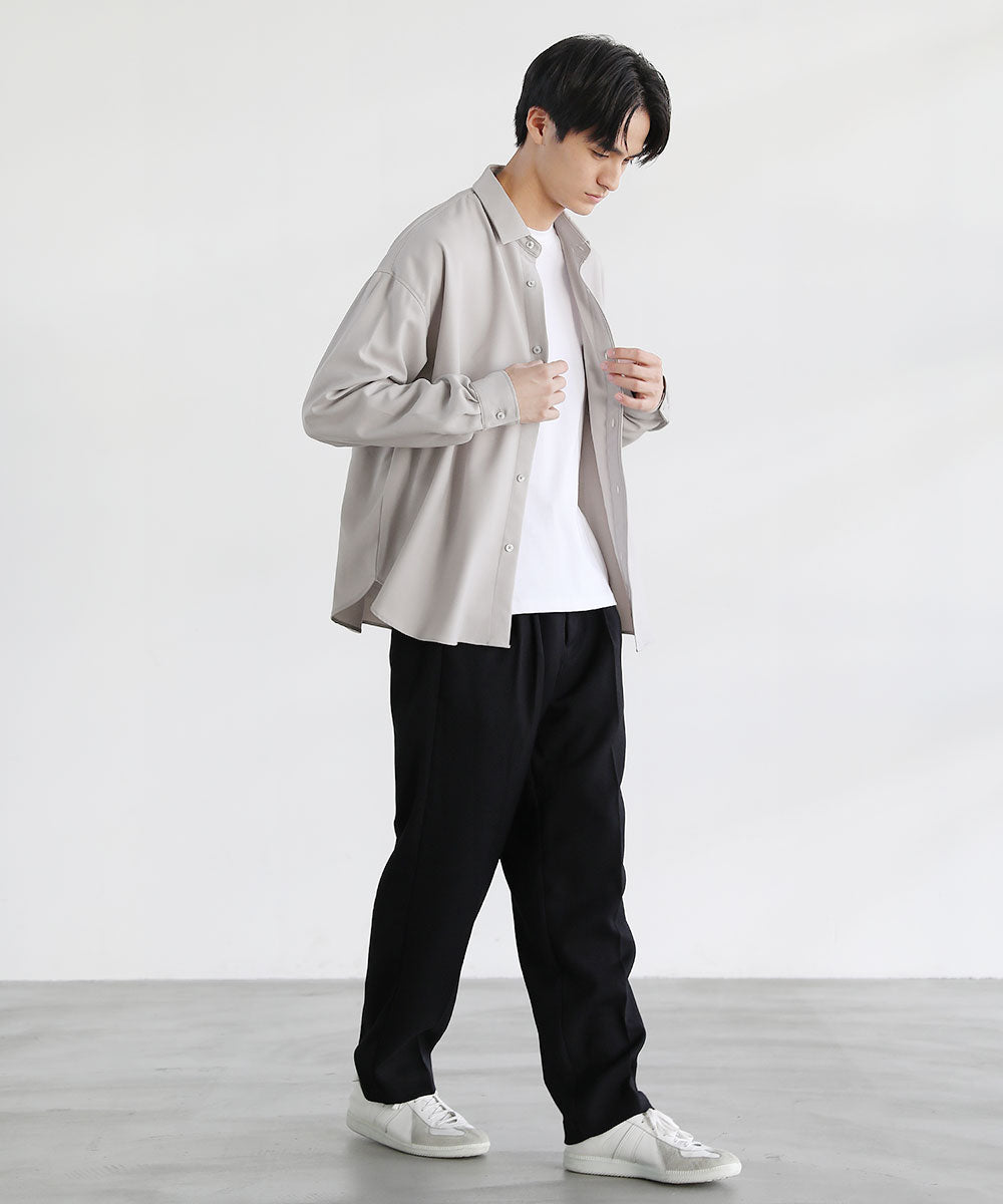 カジュアル THE CASUAL SPU 日本製LANATECウォッシャブルレギュラーカラーシャツ