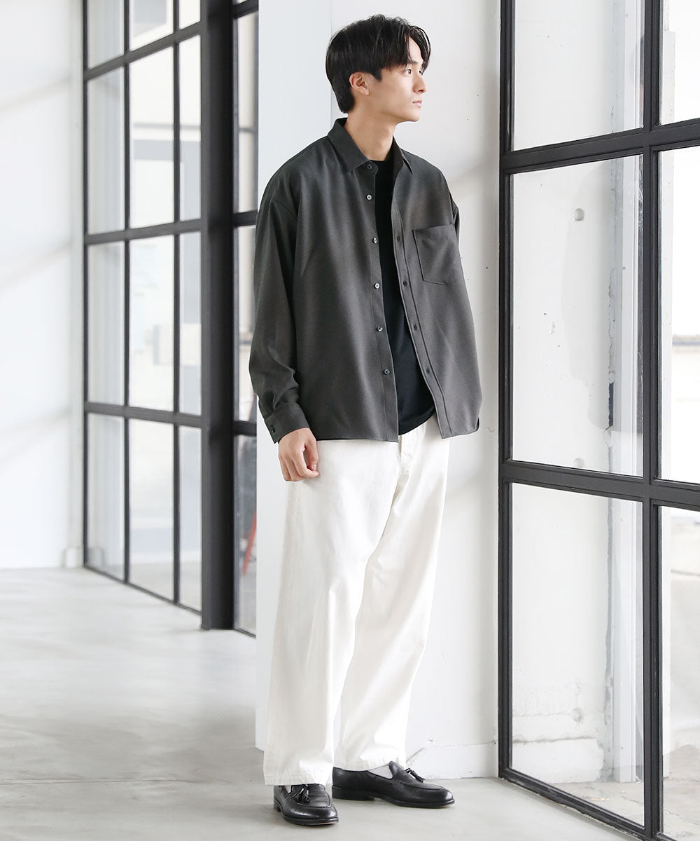 カジュアル THE CASUAL SPU 日本製LANATECウォッシャブルレギュラーカラーシャツ