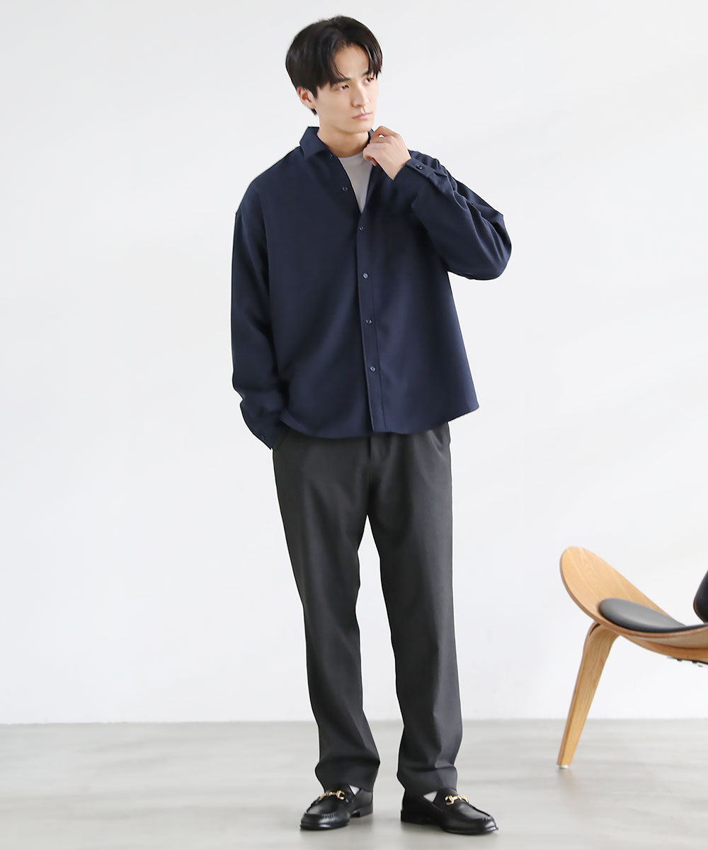 カジュアル THE CASUAL SPU 日本製LANATECウォッシャブルレギュラーカラーシャツ