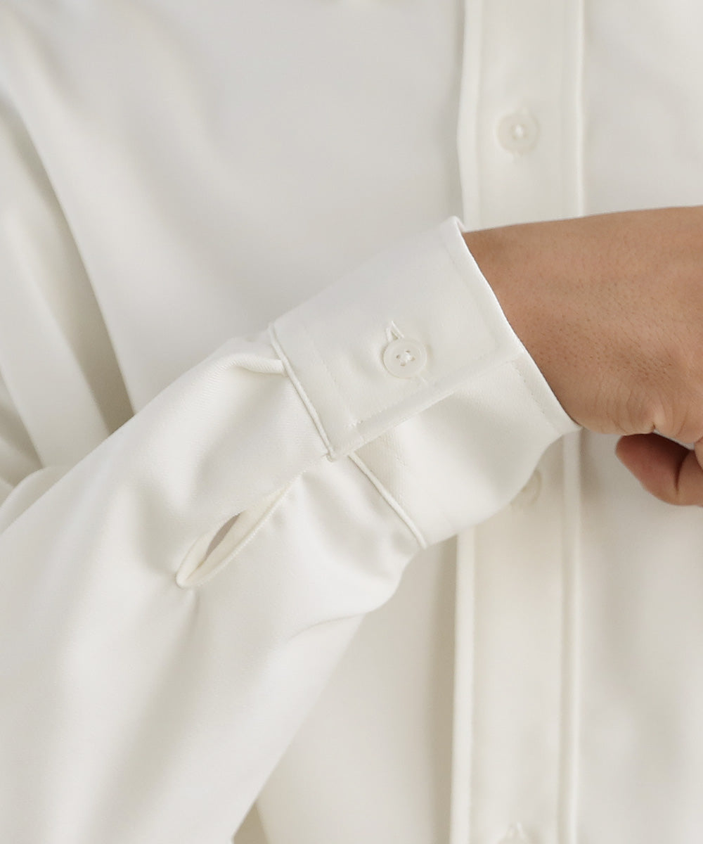 カジュアル THE CASUAL SPU 日本製LANATECウォッシャブルレギュラーカラーシャツ