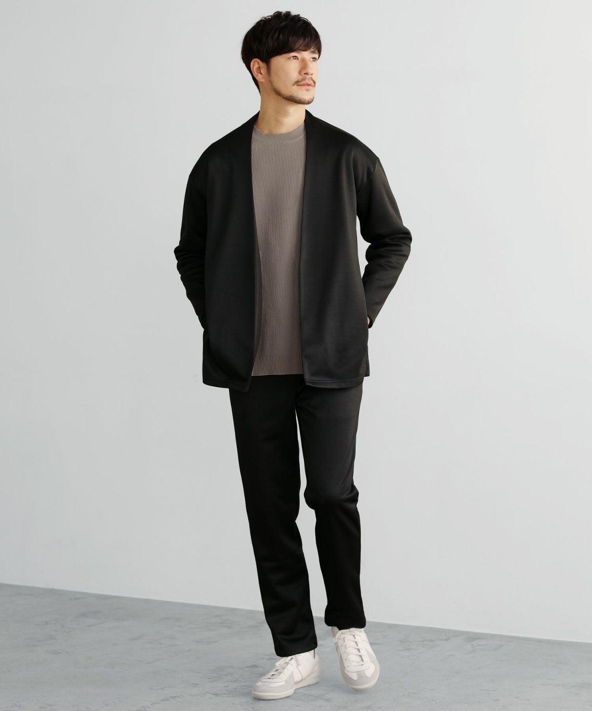 カジュアル THE CASUAL SPU 4WAYストレッチウォッシャブルニット （ブルーグレー） ブルーグレー