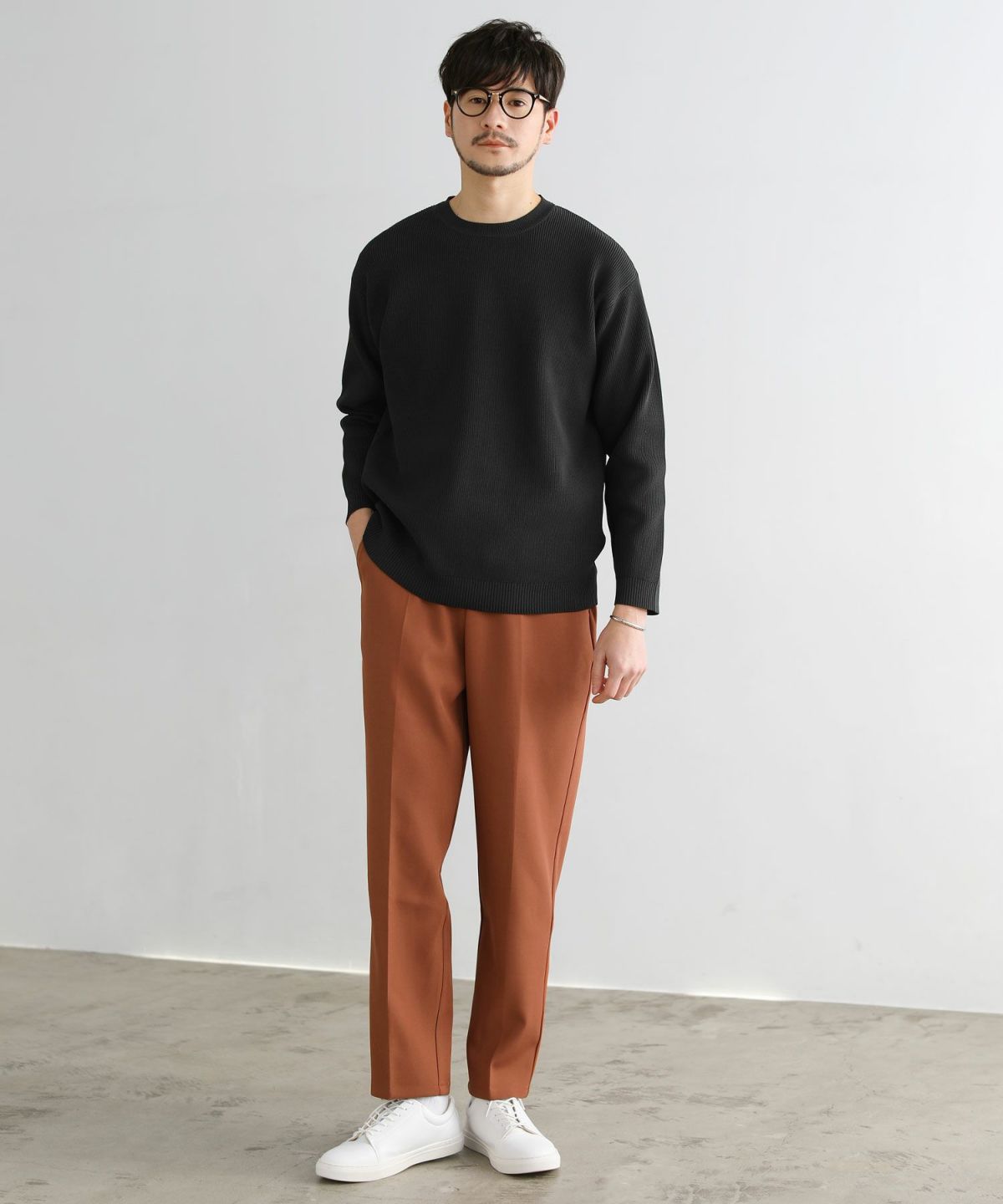 カジュアル THE CASUAL SPU 4WAYストレッチウォッシャブルニット （ブルーグレー） ブルーグレー