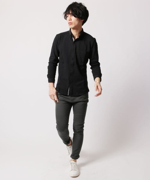 休閒 THE CASUAL 買家選擇 吸濕 速乾 鹿子 長袖 襯衫 4ーLL 白色-1