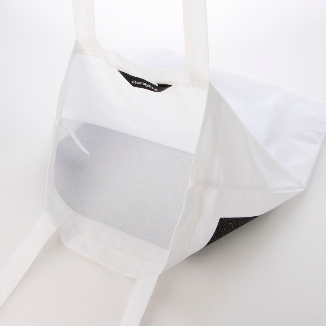 スタースタイリング STARSTYLING 01-E-G BIG SQUARE TOTE BAG-WHITE （WHITE-GLITTER-BLACK） WHITE-GLITTER-BLACK
