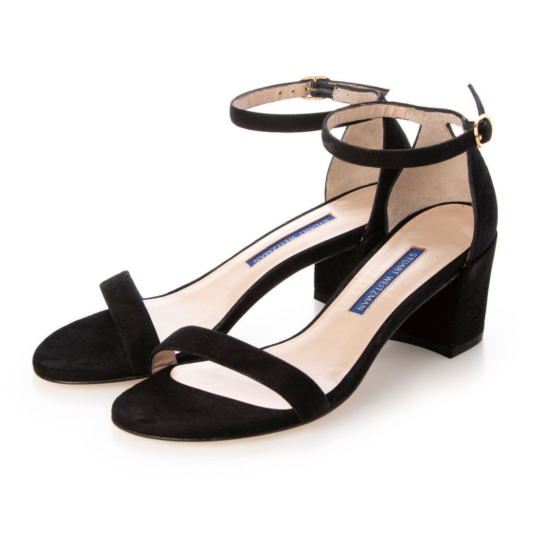 スチュアート ワイツマン STUART WEITZMAN SIMPLE スエードサンダル,BLACK SUEDE