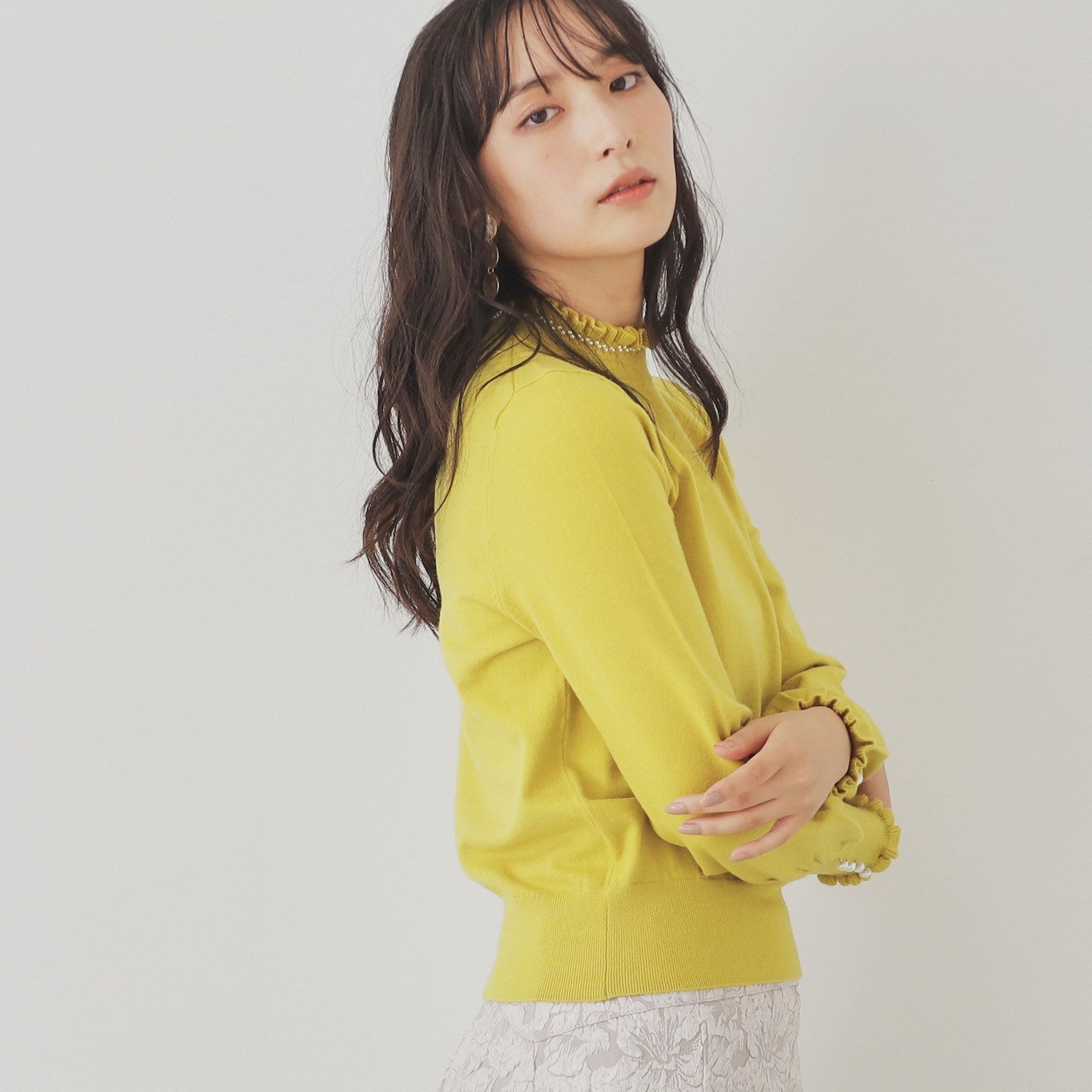 SunaUna 【SS to L size range / 6 color options】 Pearl-like petite craft knit