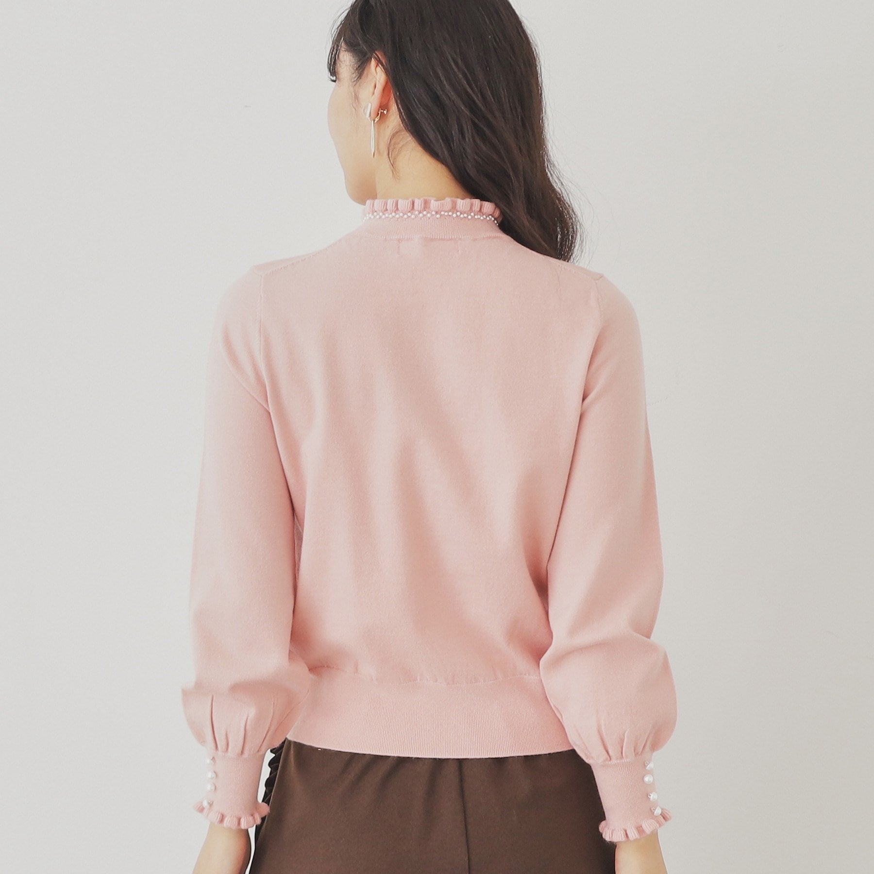 SunaUna 【SS to L size range / 6 color options】 Pearl-like petite craft knit