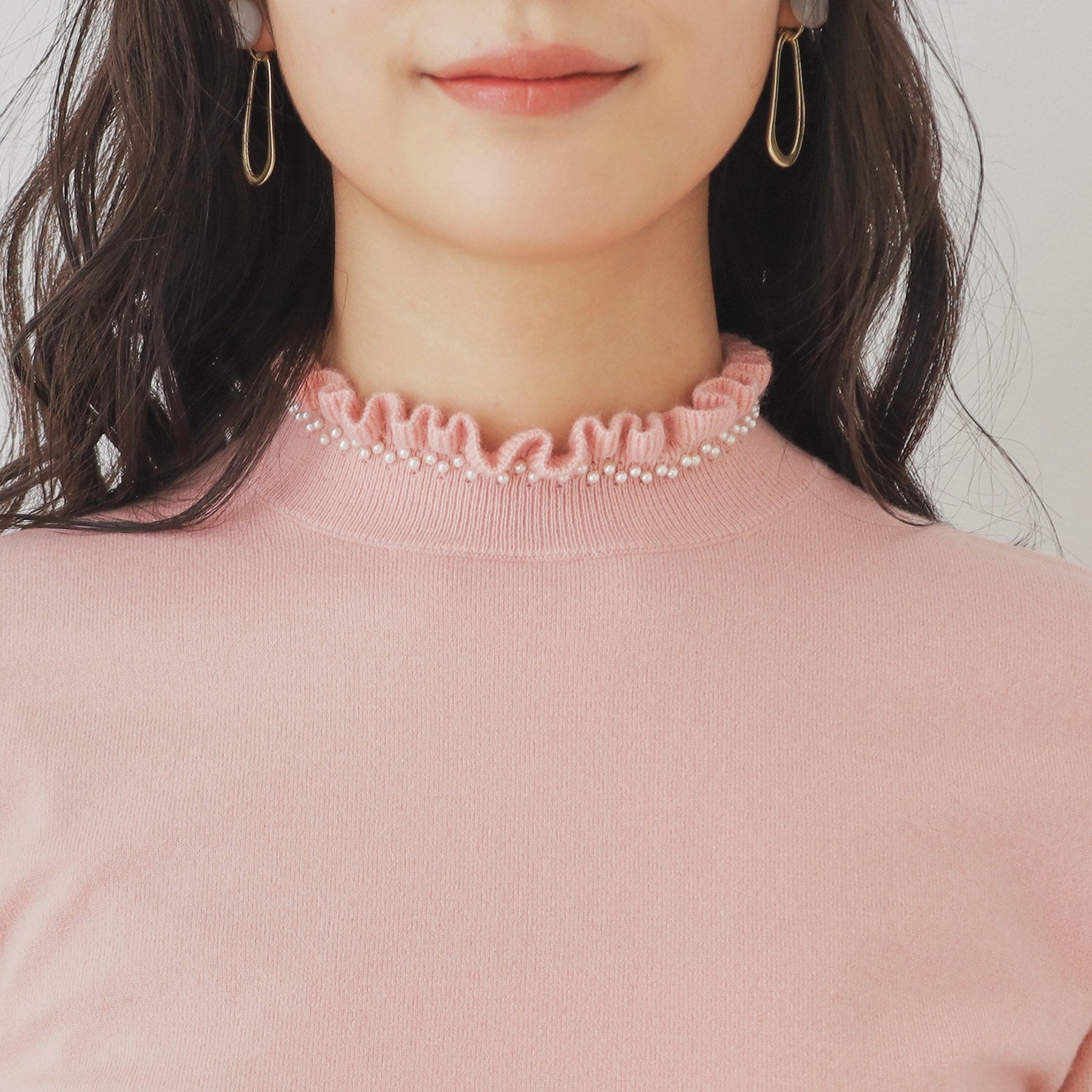 SunaUna 【SS to L size range / 6 color options】 Pearl-like petite craft knit