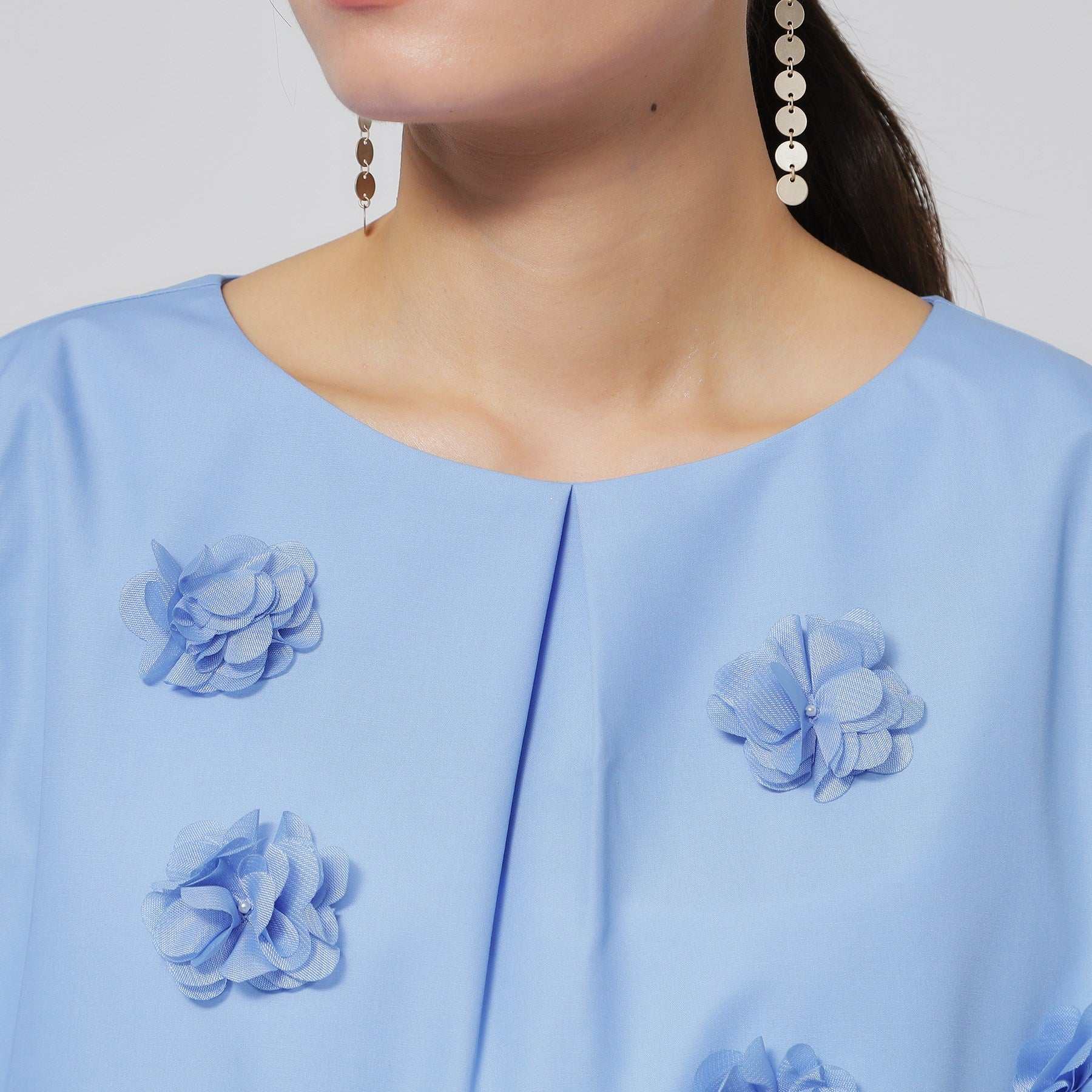 スーナウーナ SunaUna 【ハンドクラフト／フラワーモチーフ】パフスリーブブラウス （ピンク(071)） ピンク(071)