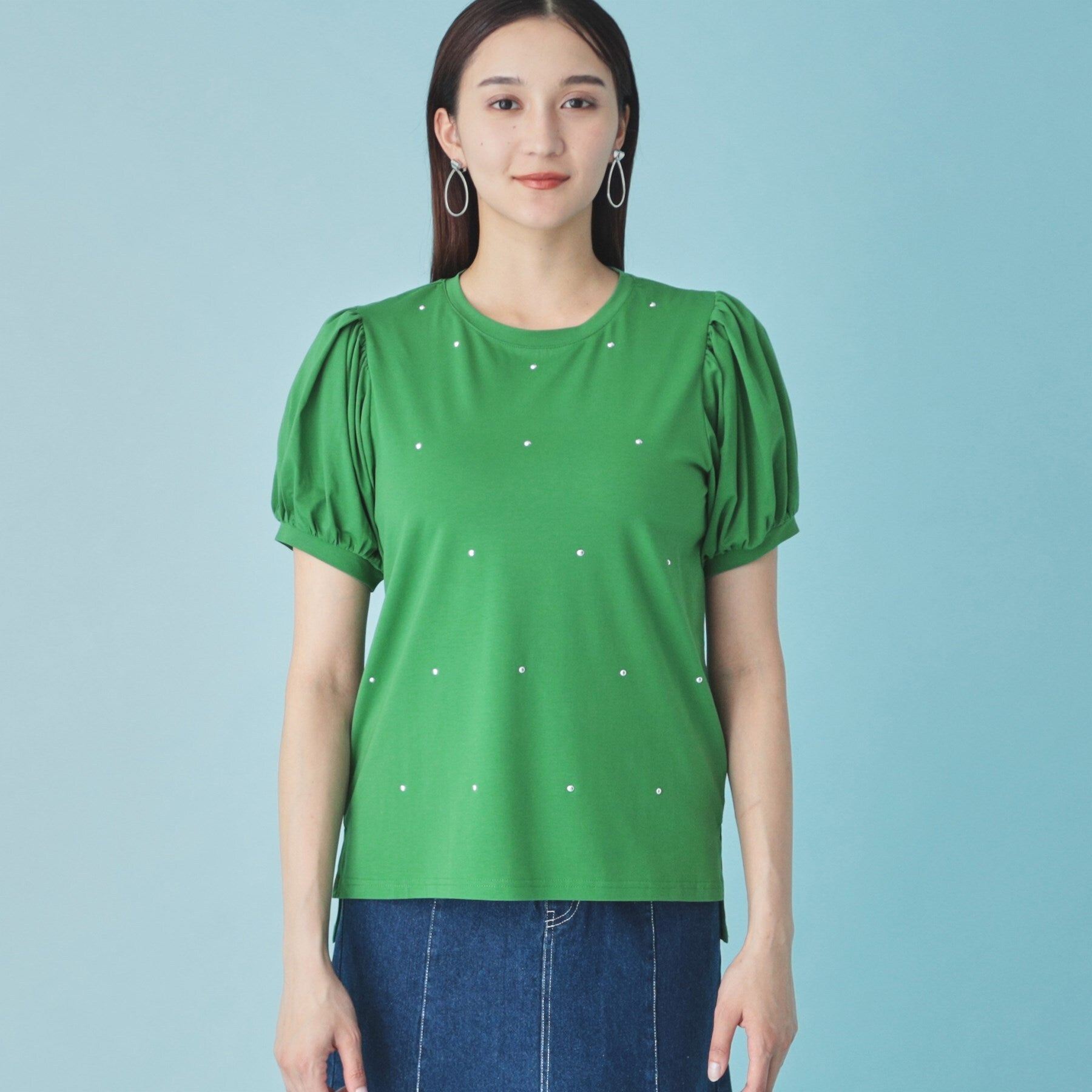 スーナウーナ SunaUna 【シャイニー／ホットフィックス】ボリューム袖カットソー