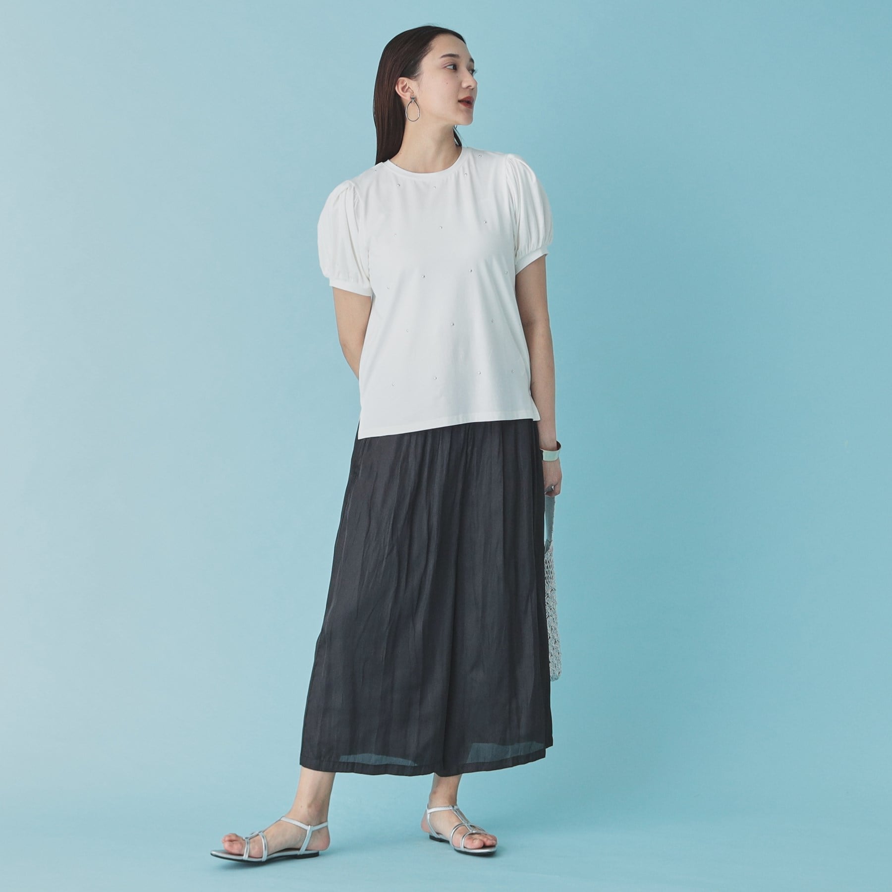 スーナウーナ SunaUna 【シャイニー／ホットフィックス】ボリューム袖カットソー