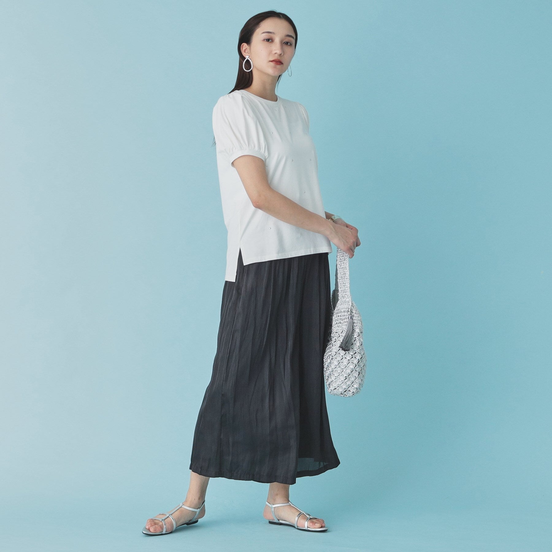 スーナウーナ SunaUna 【シャイニー／ホットフィックス】ボリューム袖カットソー