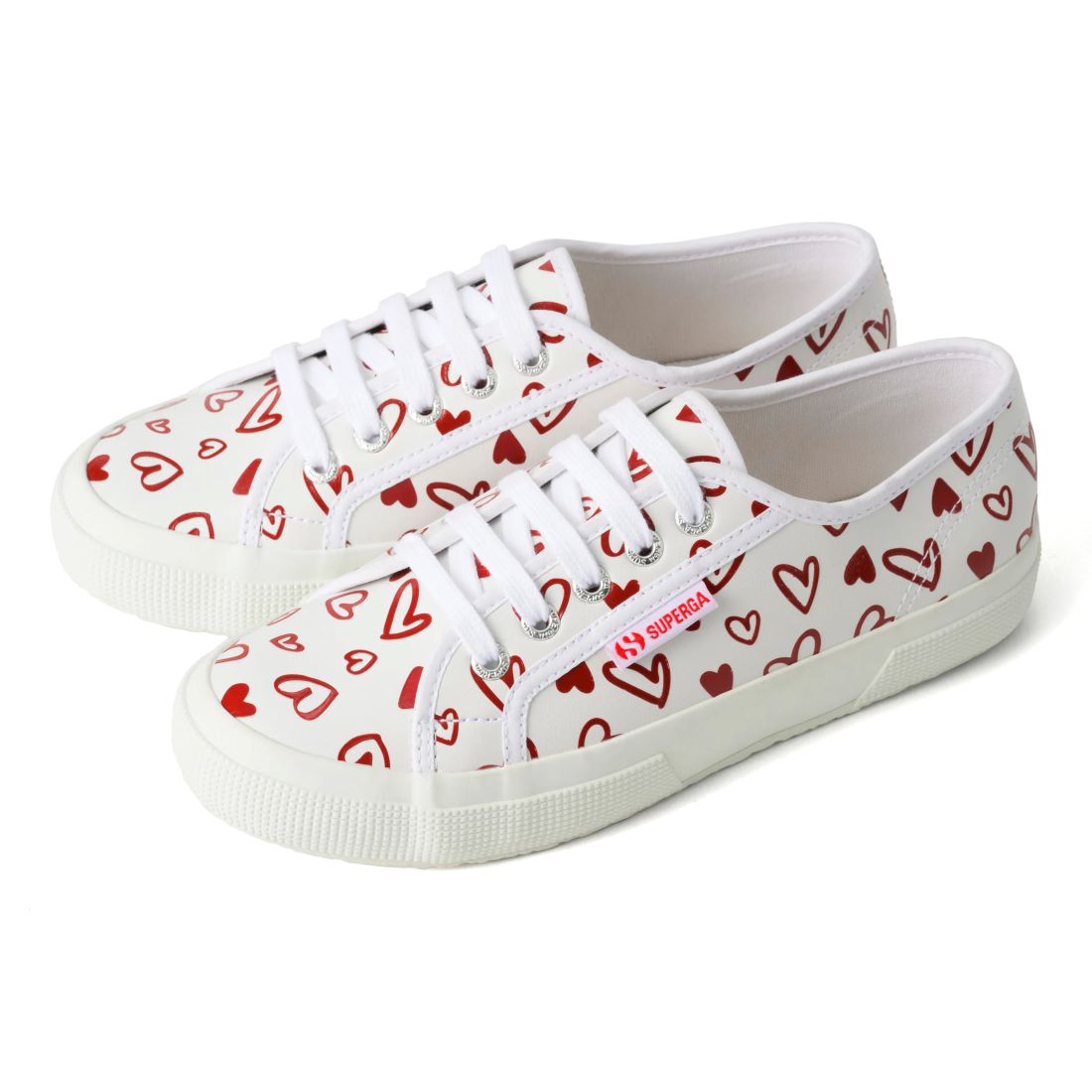 スペルガ SUPERGA スニーカー レディース 4A81428W スペルガ VEGAN MATERIAL CUTE HEARTS PRINT ハート ローカット （レッド） レッド