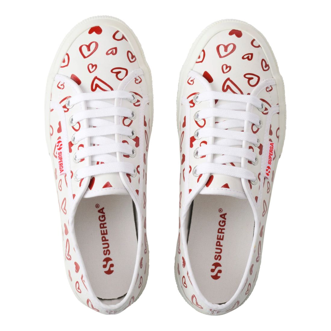 スペルガ SUPERGA スニーカー レディース 4A81428W スペルガ VEGAN MATERIAL CUTE HEARTS PRINT ハート ローカット （レッド） レッド