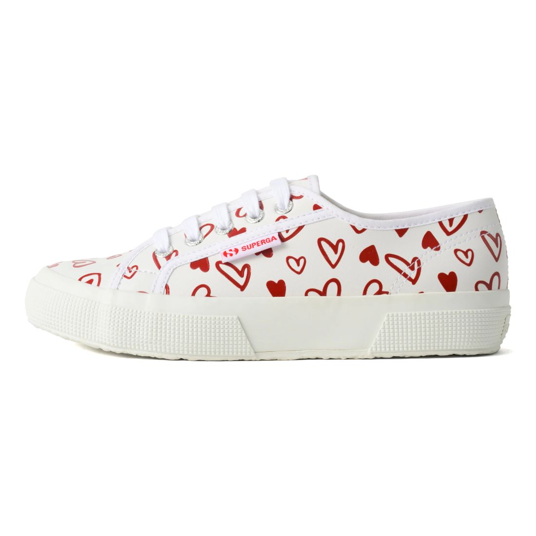 スペルガ SUPERGA スニーカー レディース 4A81428W スペルガ VEGAN MATERIAL CUTE HEARTS PRINT ハート ローカット （レッド） レッド
