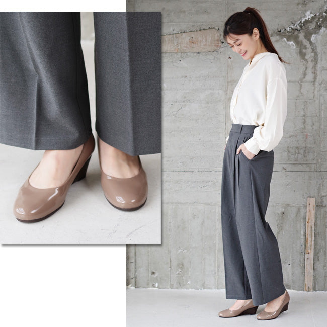 Swaysee SUaSHI SUaSHI Swaysee Wedge Heel Pumps Ladies Non-painful Non-fatiguing Runable Black Wide Commuting Suashi Waterproof Rain Ceremonial Japanese Made [FOO-AM-HANAハナ]