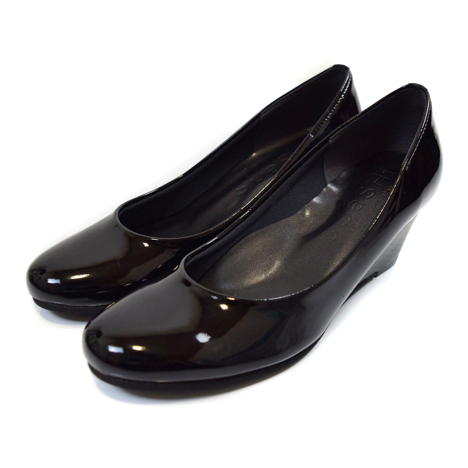 Swaysee SUaSHI SUaSHI Swaysee Wedge Heel Pumps Ladies Non-painful Non-fatiguing Runable Black Wide Commuting Suashi Waterproof Rain Ceremonial Japanese Made [FOO-AM-HANAハナ]
