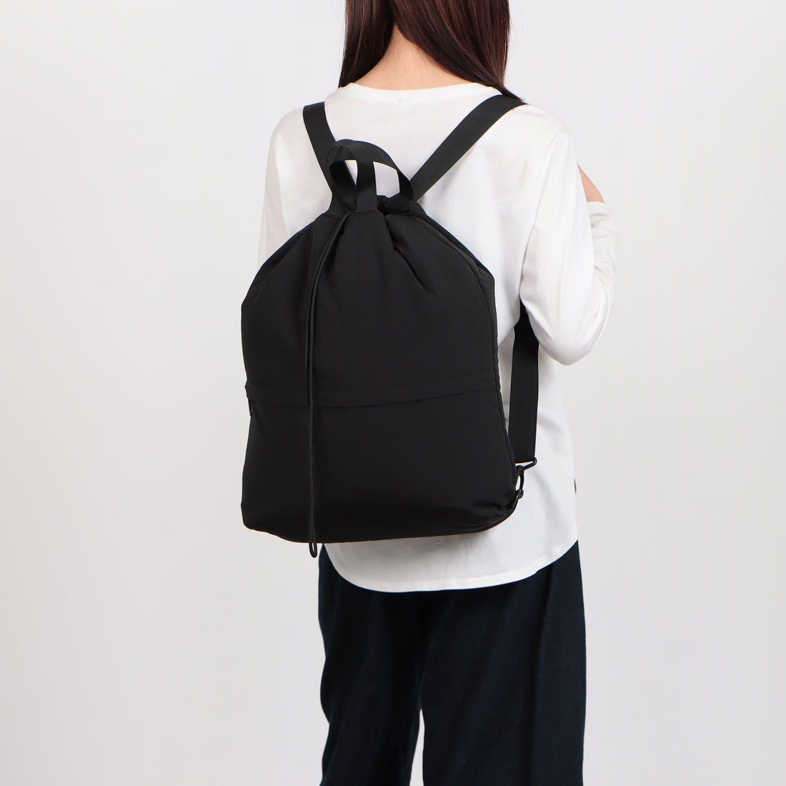 シュベック SVEC 2WAY 巾着 ナイロン リュックサック / トート （ブラック） ブラック