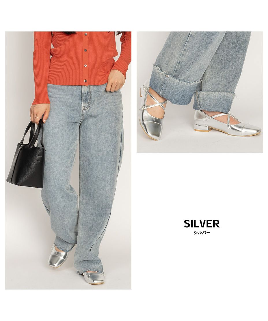 シュベック SVEC クロスストラップローヒールパンプス