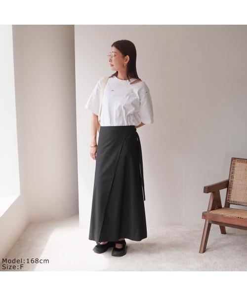 アクータ ACUTA ACUTA ラップスカート 10091747 ストレッチ ロングスカート （01/BLACK/ブラック） 01/BLACK/ブラック