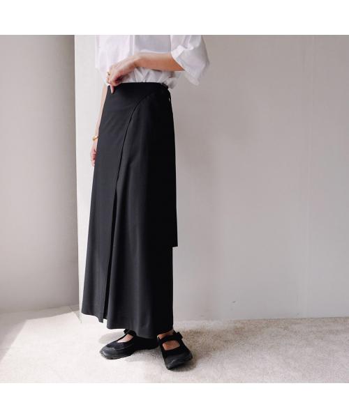アクータ ACUTA ACUTA ラップスカート 10091747 ストレッチ ロングスカート （01/BLACK/ブラック） 01/BLACK/ブラック