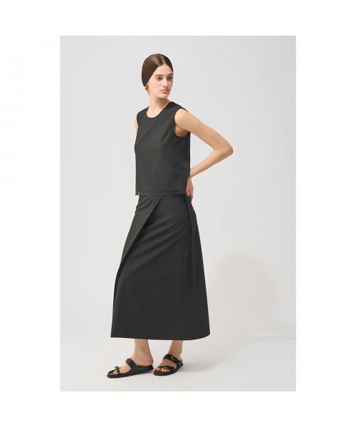 アクータ ACUTA ACUTA ラップスカート 10091747 ストレッチ ロングスカート （01/BLACK/ブラック） 01/BLACK/ブラック