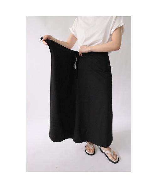アクータ ACUTA ACUTA ラップスカート 10091747 ストレッチ ロングスカート （01/BLACK/ブラック） 01/BLACK/ブラック