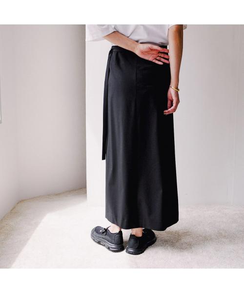 アクータ ACUTA ACUTA ラップスカート 10091747 ストレッチ ロングスカート （01/BLACK/ブラック） 01/BLACK/ブラック